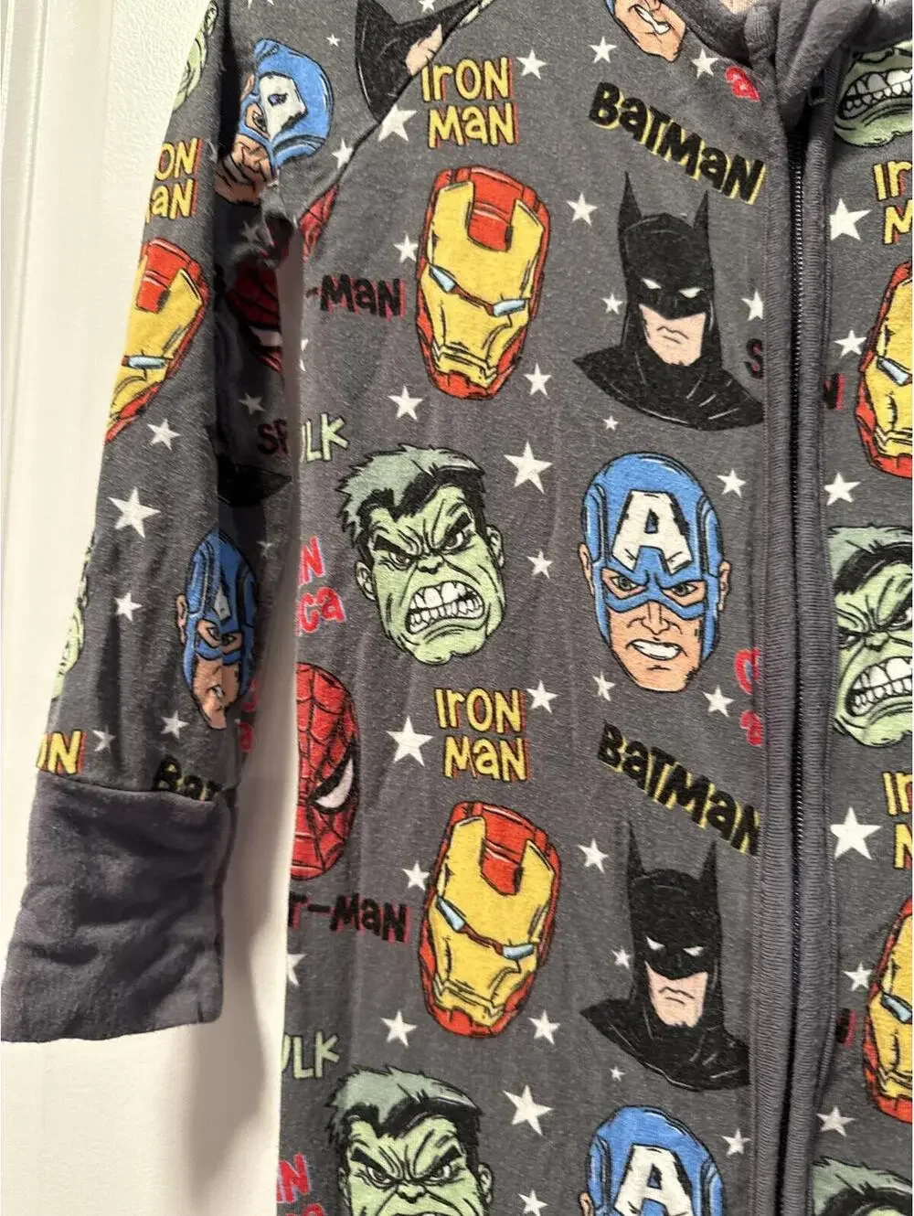 Bamboo Marvel and DC Toddler Zippie Pajamas